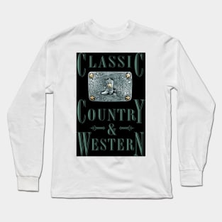 Cowboy Boot - Classic Country and Western Belt Buckles Long Sleeve T-Shirt